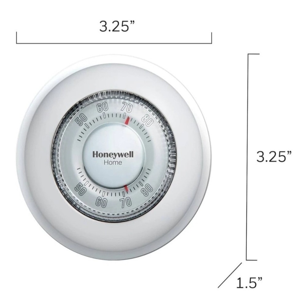 Honeywell Home Round Non Programmable White Thermostat Classic Design 80‎ CT87K - Picture 2 of 9